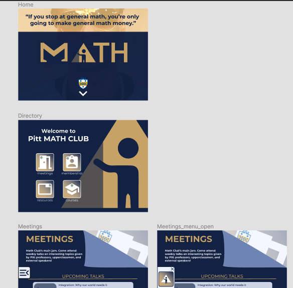 Pitt Math Club Website Figma Prototype